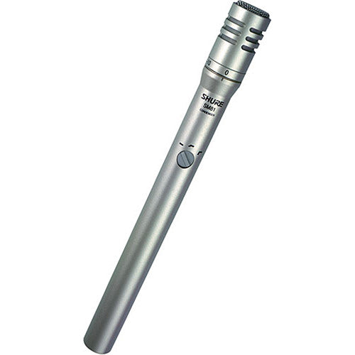 Shure SM81-LC Condenser Instrument Microphone without Cable with cardioid pickup pattern 20Hz to 20kHz response and XLR connector