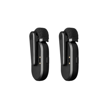 Shure MoveMic Two 2-Channel Wireless Lavalier Microphone Z7 with two clip-on mics charging case USB-C cable IPX4 rating and phone recording