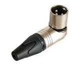 Neutrik NC3MRX Right Angle Male XLR Cable Connector 3 Pole Silver