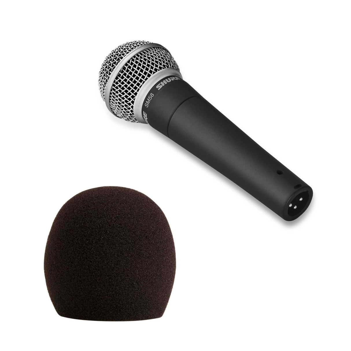 Shure SM58S Bundle Vocal Microphone with A58WS-BLK Black Microphone Windscreen