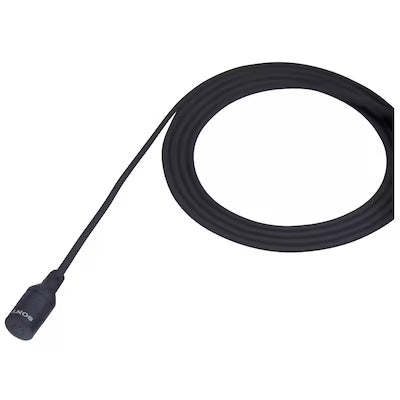 Sony ECM-44B Omnidirectional Electret Condenser Lavalier Microphone with XLR power supply barrel windscreen tie clip and mic case