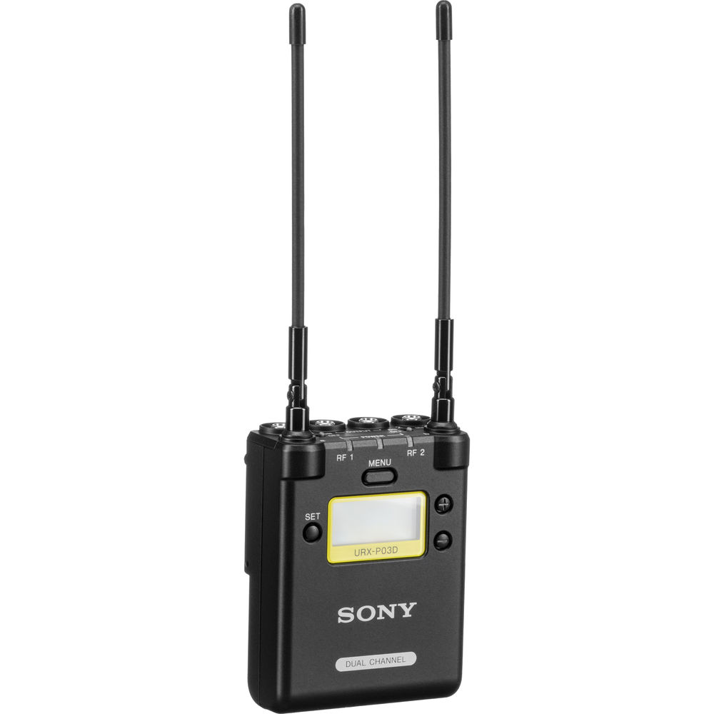 Sony URX-P03D/14 UWP-D 2-channel portable wireless receiver UC14 470 to 542 MHz with USB power headphone output and 3-channel mixer