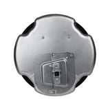 Rear view of Sonance PS-C83RT in-ceiling speaker showing sealed metal back can enclosure with mounting clamps and cable connection terminal