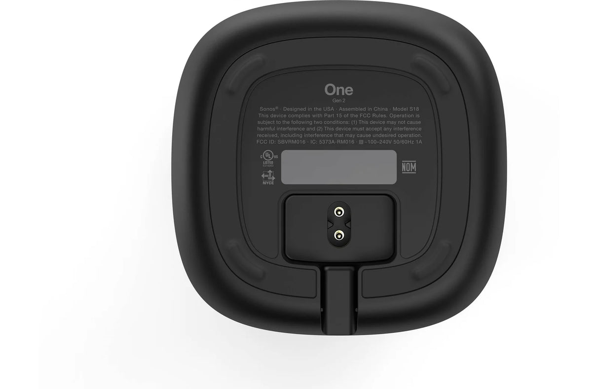 Sonos One Gen 2 black compact smart speaker with built-in Alexa Google Assistant AirPlay 2 Wi-Fi and Ethernet