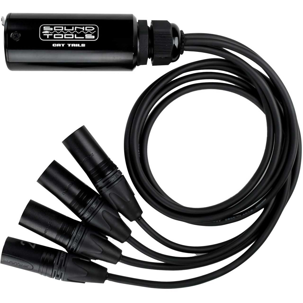 SoundTools CAT Tails female etherCON breakout to 4 female XLR for audio or AES3 over shielded Cat cable with numbered tails and 48V phantom power compatibility