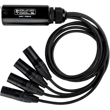 SoundTools CAT Tails female etherCON breakout to 4 female XLR for audio or AES3 over shielded Cat cable with numbered tails and 48V phantom power compatibility