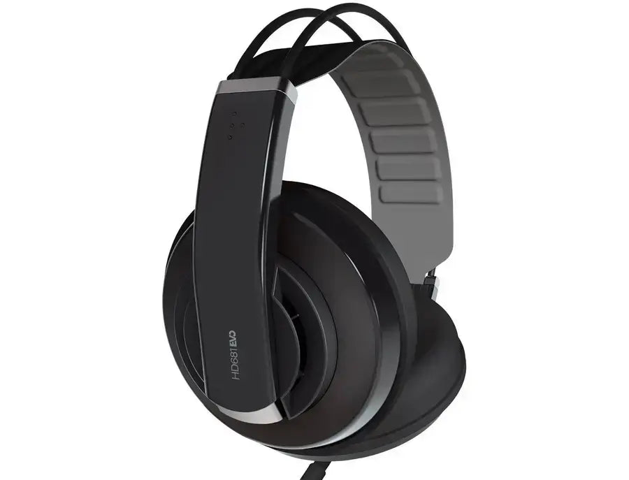Superlux HD-681 EVO Semi-Open Circumaural Dynamic Monitoring Headphones Black with 50mm drivers detachable cables adapter and pouch