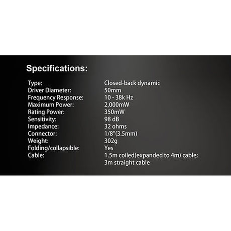 SWIT ME-S10 Closed-Back Professional Monitor Headphones