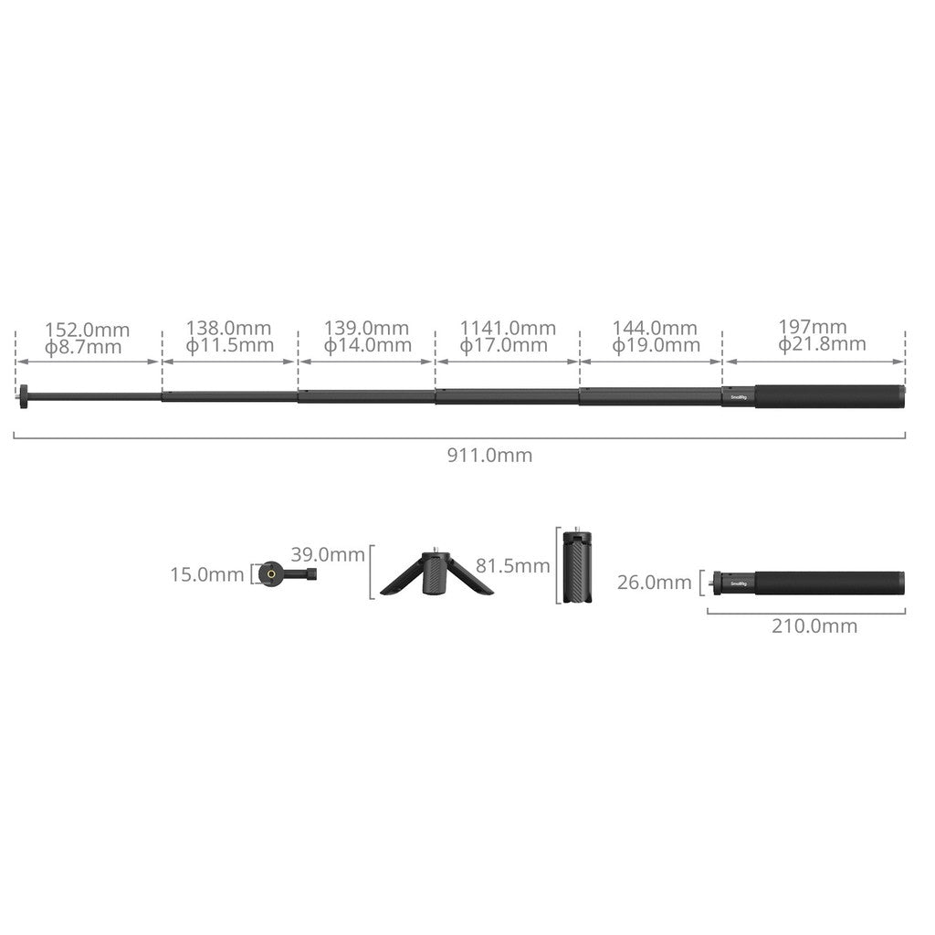 SmallRig 5403 Selfie Stick for Action Cameras and Phones