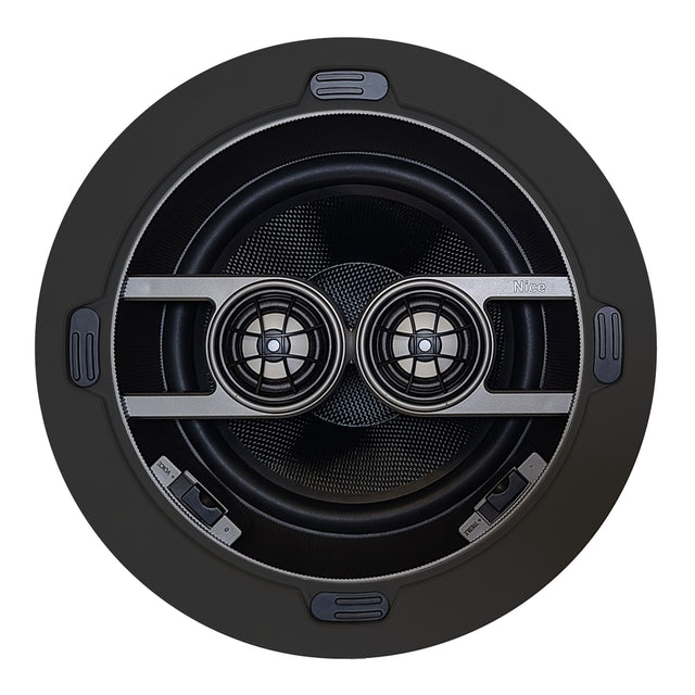 SpeakerCraft SC3-IC8-DT 8-inch Toolless In-Ceiling Speaker, Dual Tweeter