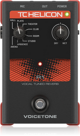 TC Helicon VoiceTone R1 Vocal Tuned Reverb Effects Pedal