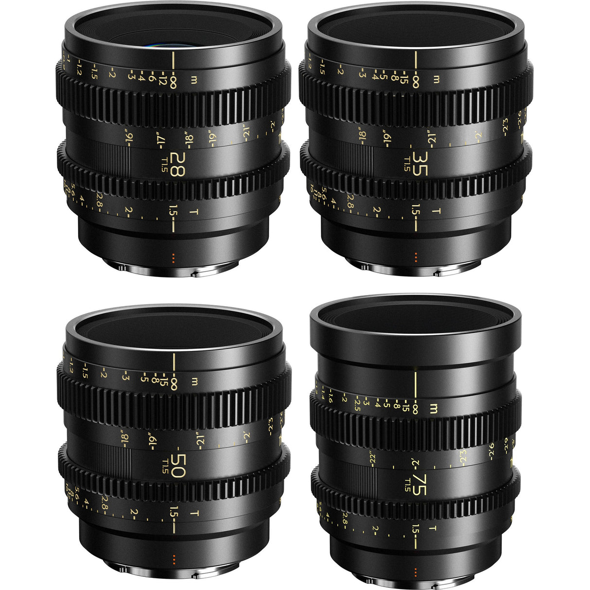 Thypoch Simera-C 4-Lens Cine Kit 28/35/50/75mm T1.5 Full-Frame Primes