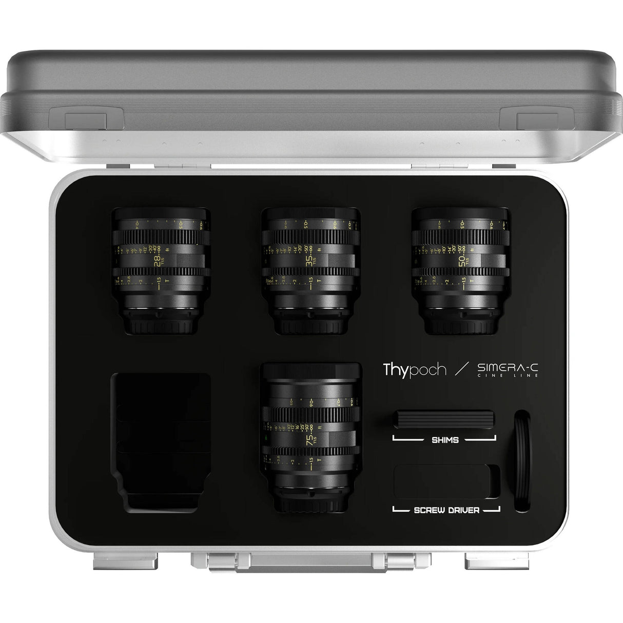 Thypoch Simera-C 4-Lens Cine Kit 28/35/50/75mm T1.5 Full-Frame Primes
