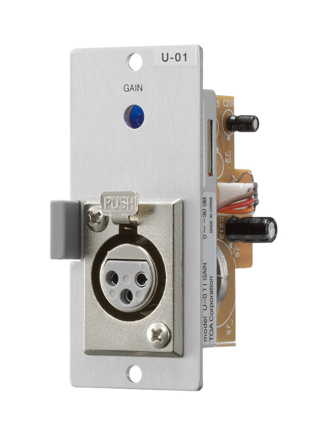 TOA U-01F Unbalanced 220k-Ohm Line Input Module, 900 Series Female XLR