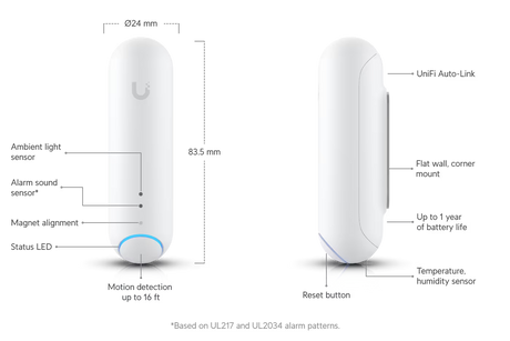 Ubiquiti UP Sense Motion & Environmental Sensor with Bluetooth 5.0 temperature humidity light and magnetic entry sensing 