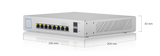 Ubiquiti UniFi Switch 8 150W PoE + Compact Gigabit Switch with 8 RJ45 ports 2 SFP ports 130W PoE budget and fanless design