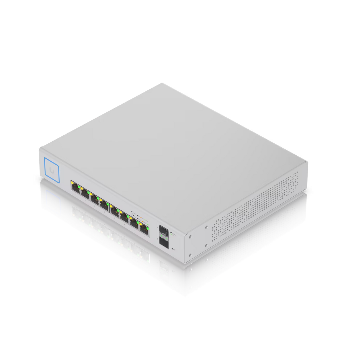 Ubiquiti UniFi Switch 8 150W PoE + Compact Gigabit Switch with 8 RJ45 ports 2 SFP ports 130W PoE budget and fanless design