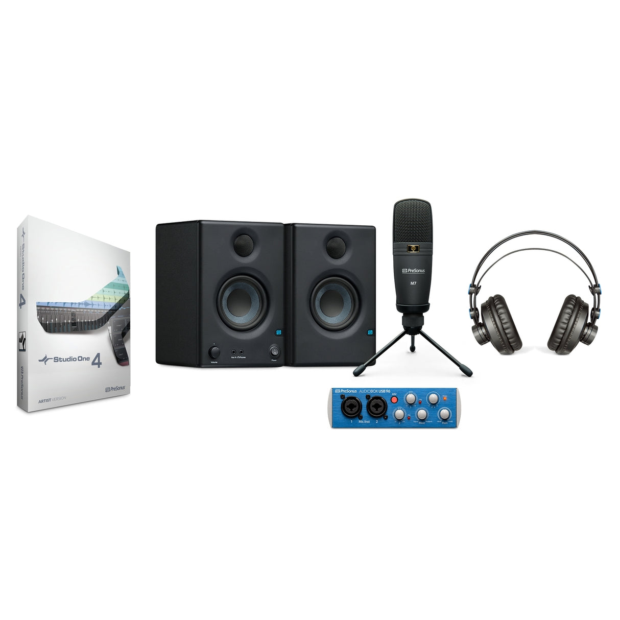 PreSonus AudioBox 96 Studio Ultimate USB Audio Interface Bundle with S1 Artist, Eris 3.5, M7 and HD7