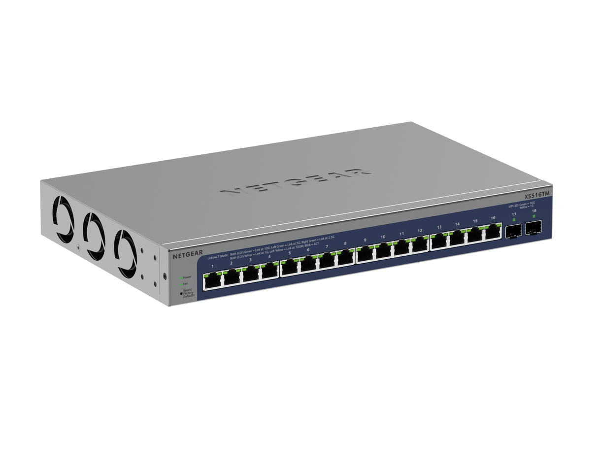 NETGEAR XS516TM 16-Port 10G/Multi-Gigabit Ethernet Smart Switch with 2 10G SFP+ Ports