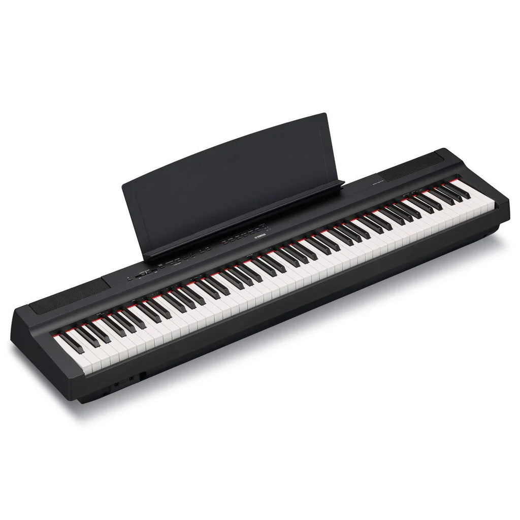 Yamaha P-125B 88-key black portable digital piano with weighted graded hammer action keys