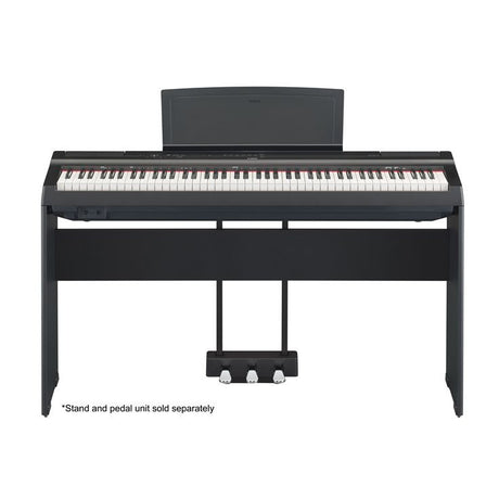 Yamaha P-125B 88-key black portable digital piano with weighted graded hammer action keys
