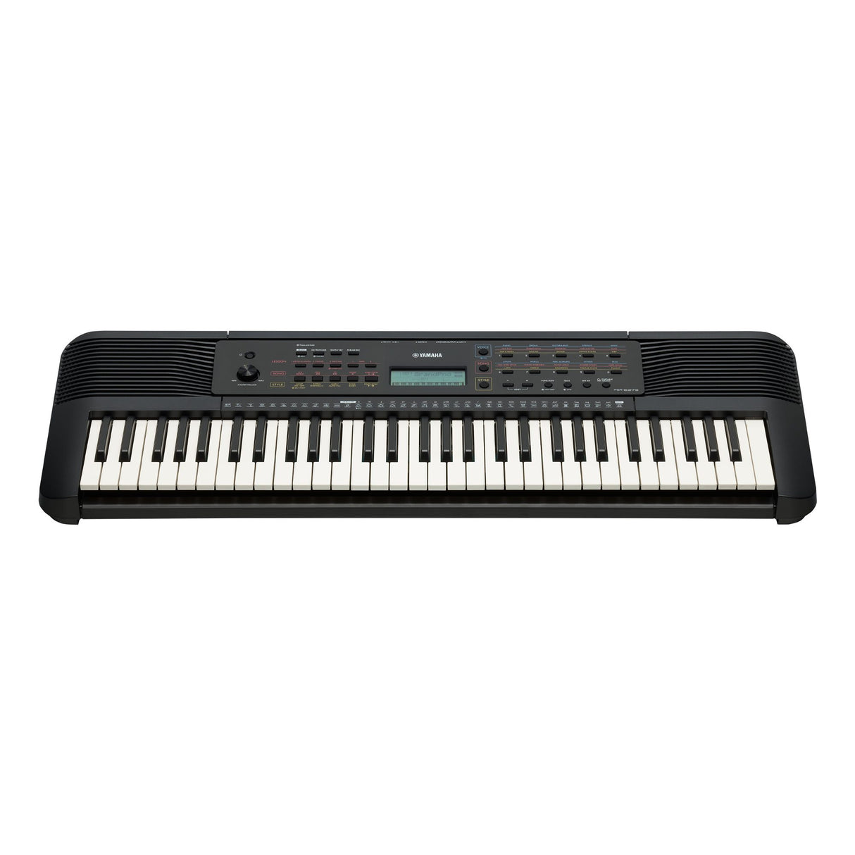 Yamaha PSR-E273 61-key entry-level portable keyboard with beginner lesson functions, 401 voices, 143 styles, headphone output, and power adapter