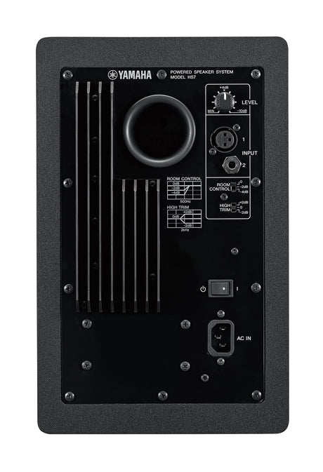 Yamaha HS7 6.5-inch bi-amp powered studio monitor with 6.5-inch woofer, 1-inch tweeter, 95W power, XLR and TRS inputs