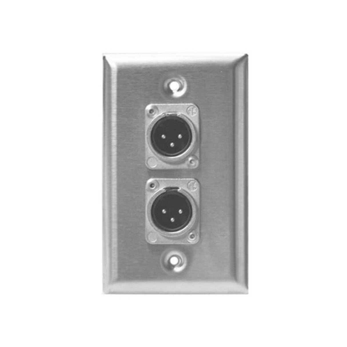 Lowell WP1-2NC3MD 1-Gang Wall Plate with 2 NC3MDL Male Connectors