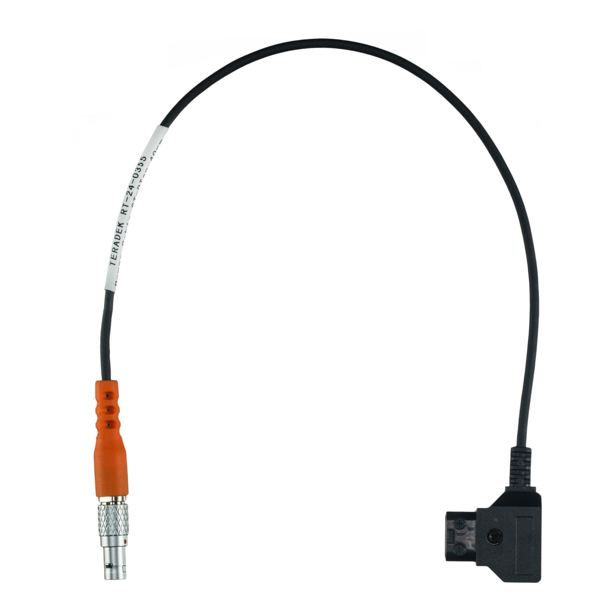 Teradek Straight 2-Pin to Right Angle D-Tap Power Cable, 15.75 inches