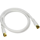 Sky Blue RG6 F-Type Plug to F-Type Plug 75 Ohm Coaxial Cable, Gold Connectors