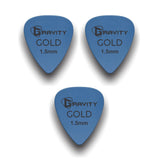 Gravity Picks GP15BL-3pk Colored Gold Series Picks Traditional 351 1.5mm Blue 3-Pack - accessories