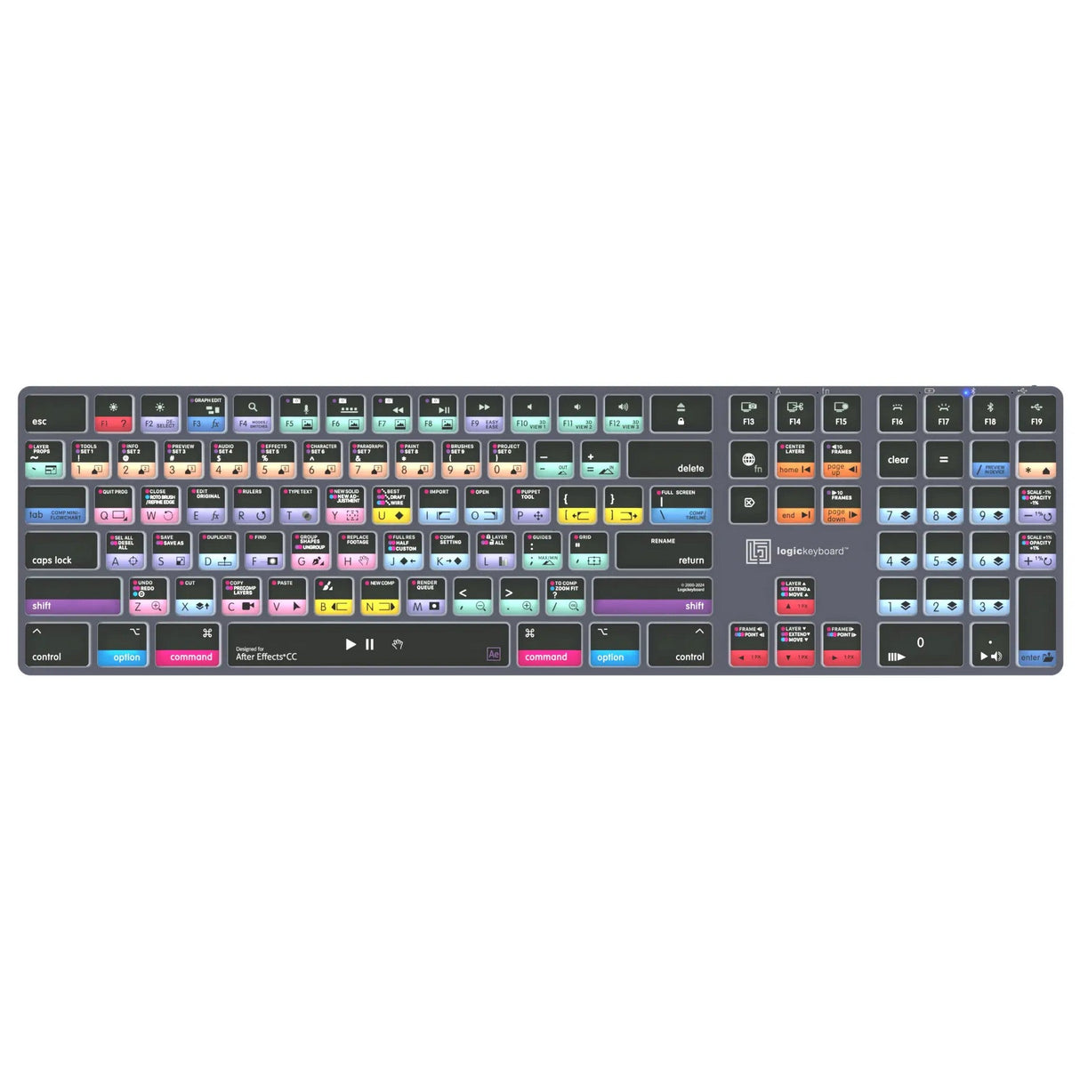 Logickeyboard Adobe After Effects CC TITAN Wireless Backlit Keyboard for Mac US, English