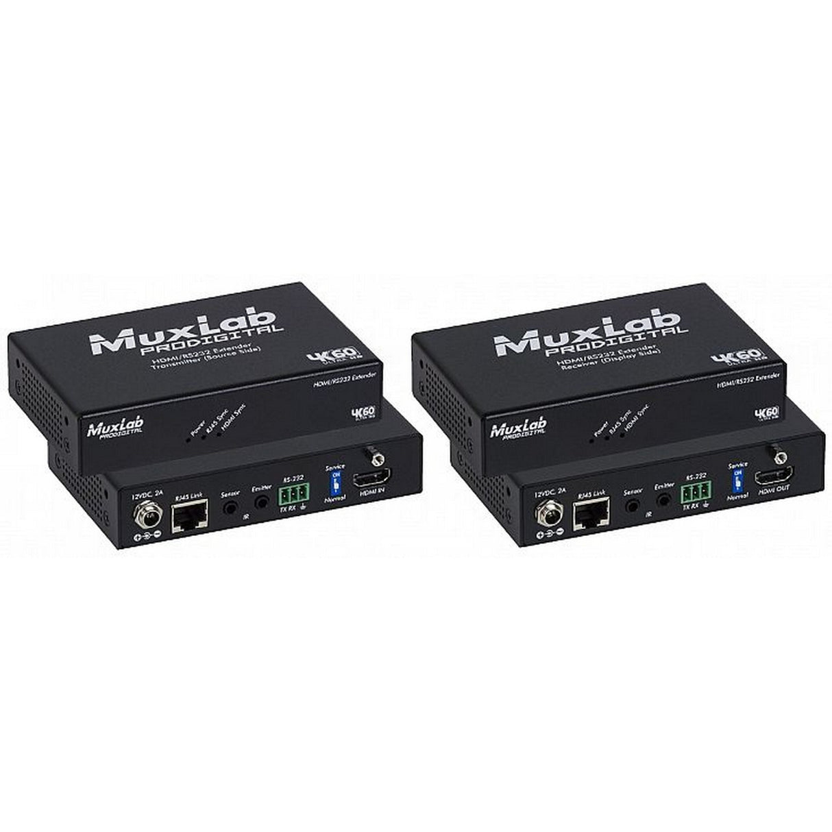 MuxLab 500459 HDMI/RS232 Extender Kit, HDBT, 4K/60