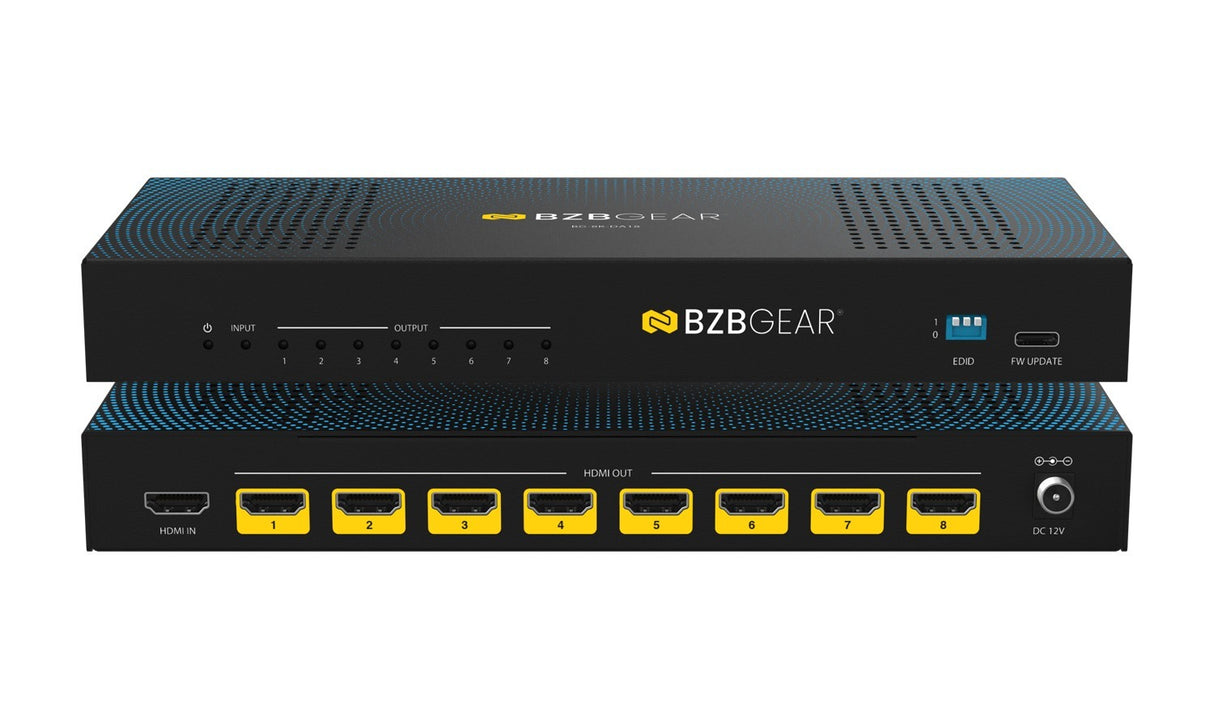 BZBGEAR BG-8K-DA18 1x8 HDMI 2.1 8K Splitter with Downscaling & Audio De-Embedding