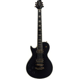 Sawtooth Heritage 70 Series Left-Handed Maple Top Electric Guitar Satin Black No Pickguard - guitar