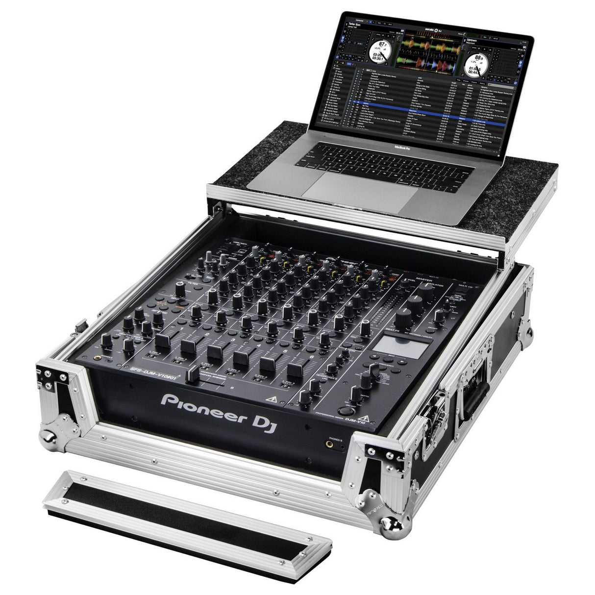 Odyssey ATA Flight Case with Glide Laptop Platform for Pioneer DJM-V10