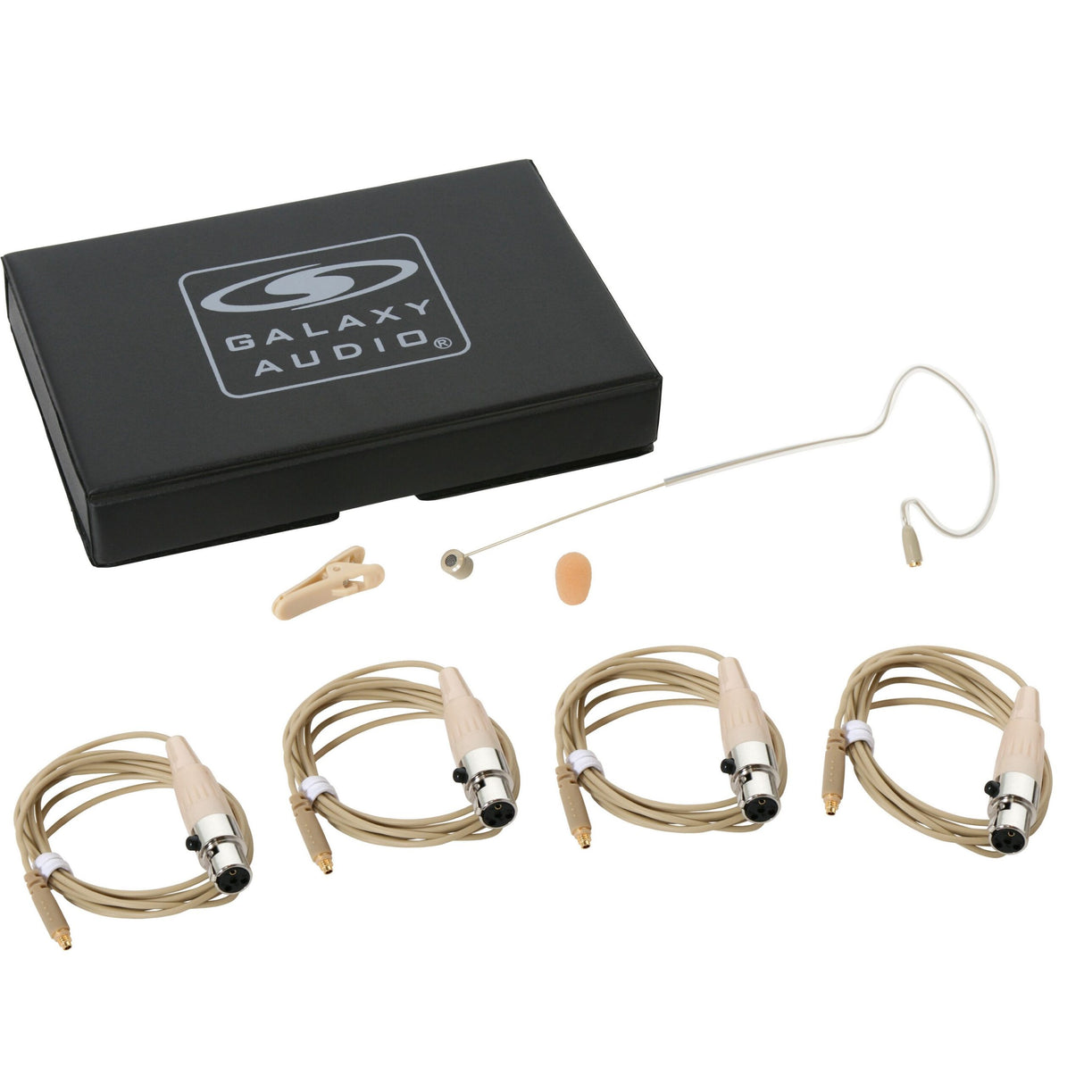 Galaxy Audio ESM8-UBG-4SHU Unidirectional Ear Microphone with Shure Connector Cables, Beige