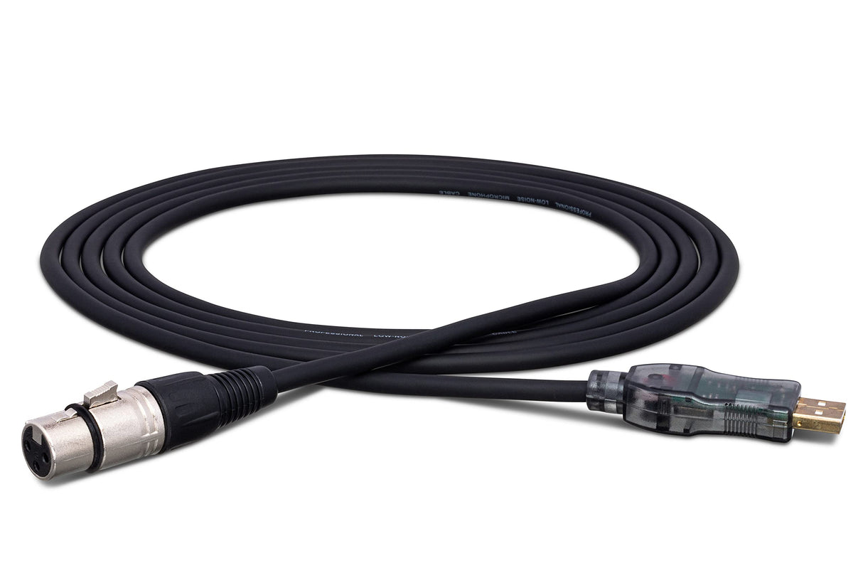 Hosa UXA-110 XLR3F to USB Type A TRACKLINK USB Interface Cable, 10 Foot