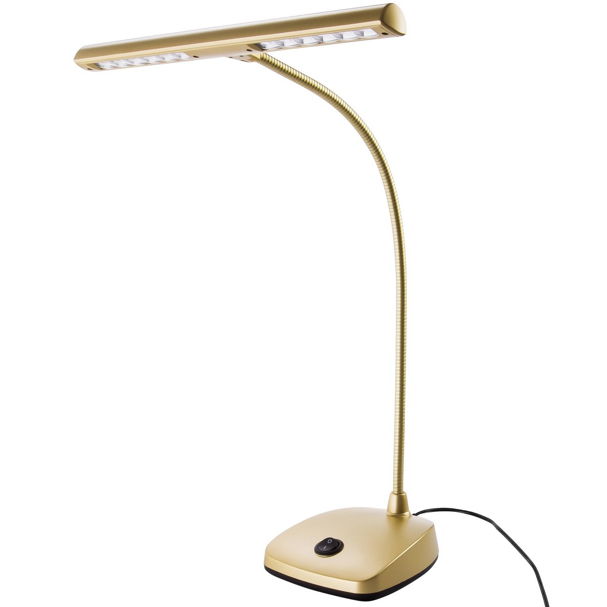 K&M 12297 Gooseneck LED Piano Lamp Gold Colored