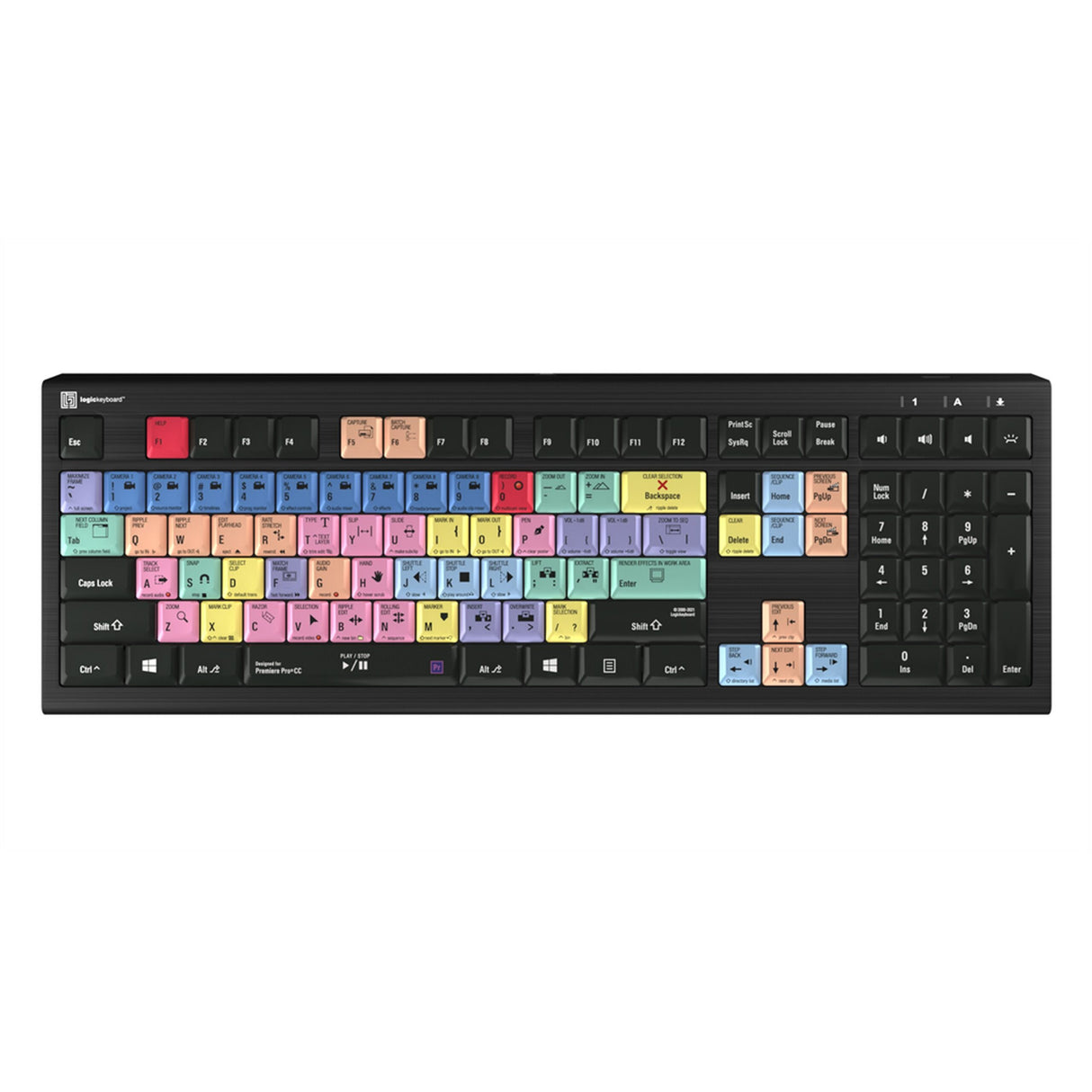 Logickeyboard Adobe Premiere Pro CC PC Astra 2 Backlit Shortcut Keyboard