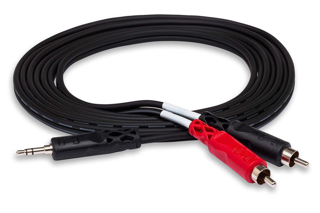 Hosa CMR-225 3.5mm TRS to Dual RCA Stereo Breakout Cable, 25-Feet