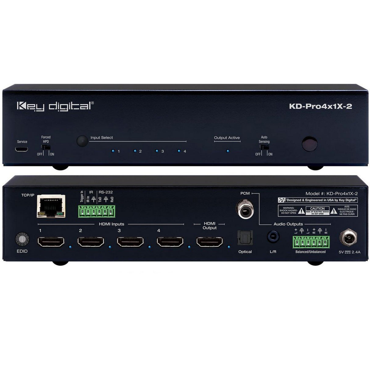 Key Digital KD-Pro4x1X-2 4 Input Pro Series HDMI Auto Switcher with Web UI