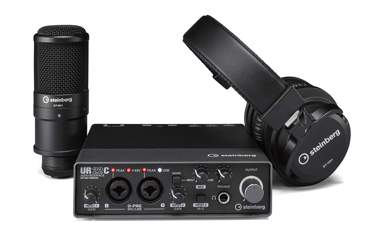 Steinberg UR22C Recording Pack 2 x 2 USB 3.0 Type C Audio Interface with Microphone and Headphone