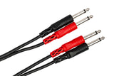Hosa CPP-203 Dual 1/4 Inch TS to Same Stereo Interconnect 3 Meter