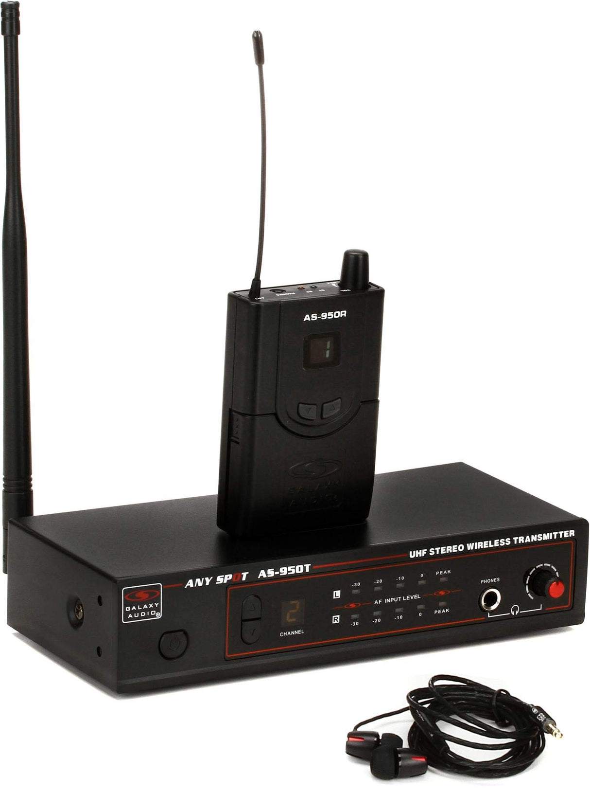 Galaxy Audio AS-950N 16 Channel Stereo Wireless Personal In-Ear Monitor System, 518-542 MHz