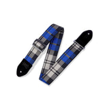 Levy’s Cobalt Plaid Poly Guitar Strap Blue Cream Black - accessories