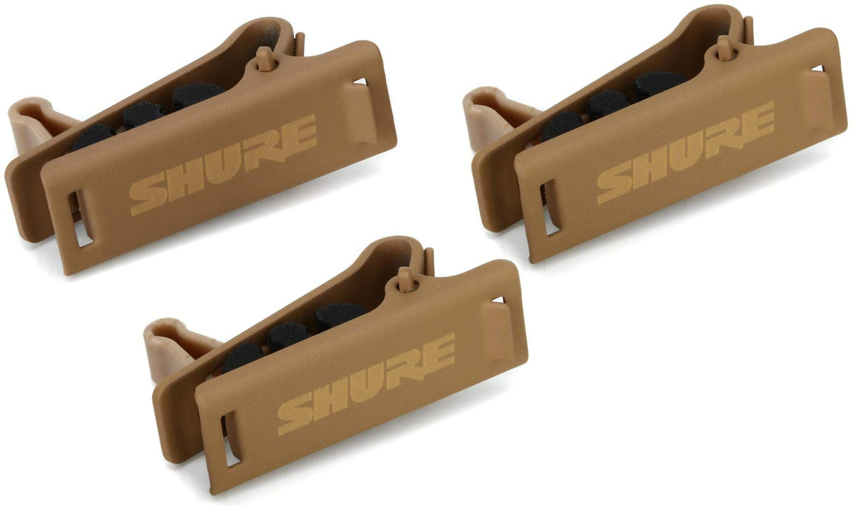 Shure RPM40STC/C Single Tie Clip, 3 Pack, Cocoa