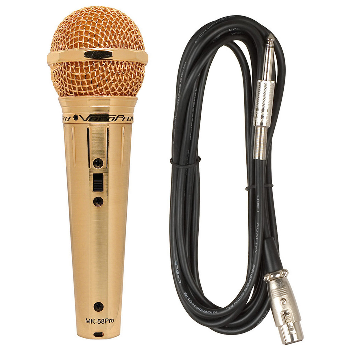 VocoPro MARK-58PRO Karaoke Wired Handheld Microphone Gold