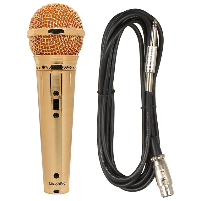 VocoPro MARK-58PRO Karaoke Wired Handheld Microphone Gold