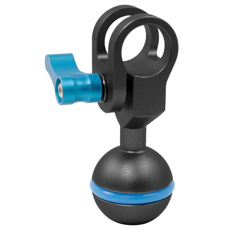 Kondor Blue Ball Head to 15MM Rod Clamp for Magic Arms Raven Black